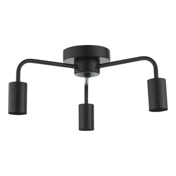 Dena 3 Light Semi Flush Fitting in Matt Black